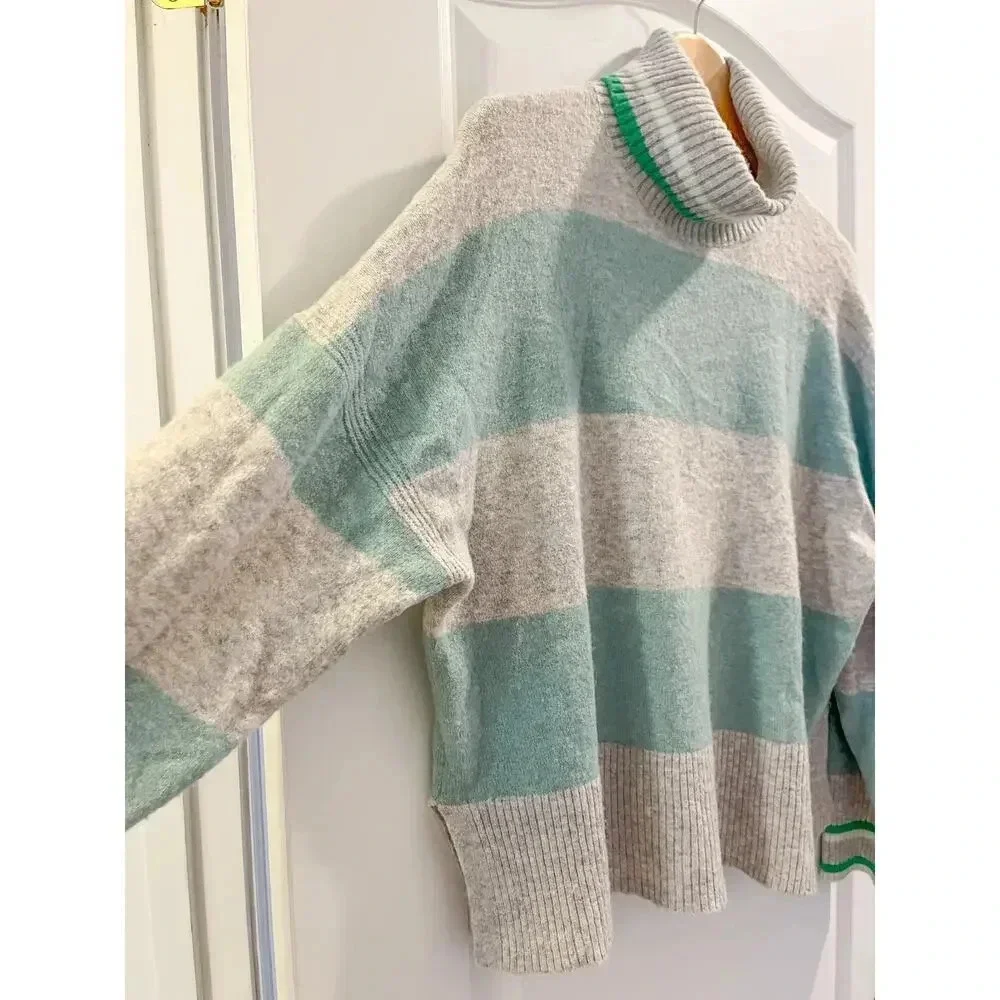 J. Crew Striped Turtleneck Sweater in Supersoft Yarn